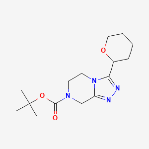 molecular formula C15H24N4O3 B7102461 tert-butyl 3-(oxan-2-yl)-6,8-dihydro-5H-[1,2,4]triazolo[4,3-a]pyrazine-7-carboxylate 