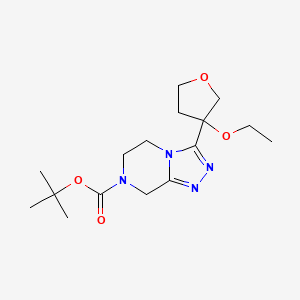 molecular formula C16H26N4O4 B7102488 tert-butyl 3-(3-ethoxyoxolan-3-yl)-6,8-dihydro-5H-[1,2,4]triazolo[4,3-a]pyrazine-7-carboxylate 