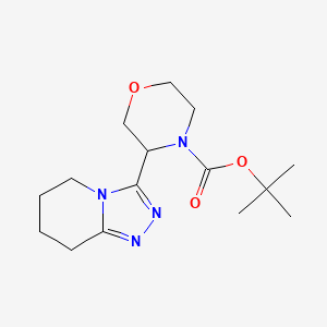 molecular formula C15H24N4O3 B7102507 Tert-butyl 3-(5,6,7,8-tetrahydro-[1,2,4]triazolo[4,3-a]pyridin-3-yl)morpholine-4-carboxylate 