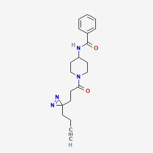 molecular formula C20H24N4O2 B7102999 N-[1-[3-(3-but-3-ynyldiazirin-3-yl)propanoyl]piperidin-4-yl]benzamide 