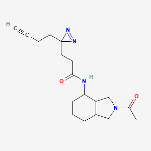 molecular formula C18H26N4O2 B7103511 N-(2-acetyl-1,3,3a,4,5,6,7,7a-octahydroisoindol-4-yl)-3-(3-but-3-ynyldiazirin-3-yl)propanamide 
