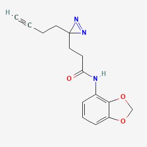 molecular formula C15H15N3O3 B7103890 N-(1,3-benzodioxol-4-yl)-3-(3-but-3-ynyldiazirin-3-yl)propanamide 