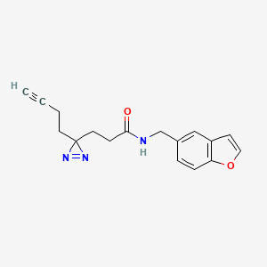 molecular formula C17H17N3O2 B7104716 N-(1-benzofuran-5-ylmethyl)-3-(3-but-3-ynyldiazirin-3-yl)propanamide 