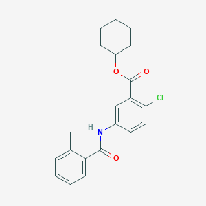Benzoic acid, 2-chloro-5-((2-methylbenzoyl)amino)-, cyclohexyl ester