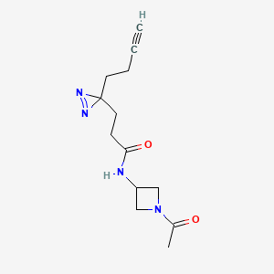 molecular formula C13H18N4O2 B7105170 N-(1-acetylazetidin-3-yl)-3-(3-but-3-ynyldiazirin-3-yl)propanamide 