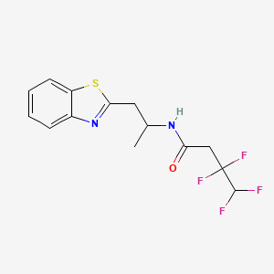 molecular formula C14H14F4N2OS B7105226 N-[1-(1,3-benzothiazol-2-yl)propan-2-yl]-3,3,4,4-tetrafluorobutanamide 
