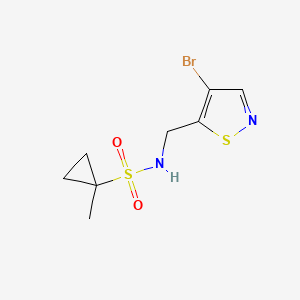 molecular formula C8H11BrN2O2S2 B7105234 N-[(4-bromo-1,2-thiazol-5-yl)methyl]-1-methylcyclopropane-1-sulfonamide 