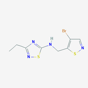 molecular formula C8H9BrN4S2 B7105235 N-[(4-bromo-1,2-thiazol-5-yl)methyl]-3-ethyl-1,2,4-thiadiazol-5-amine 