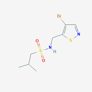molecular formula C8H13BrN2O2S2 B7105253 N-[(4-bromo-1,2-thiazol-5-yl)methyl]-2-methylpropane-1-sulfonamide 