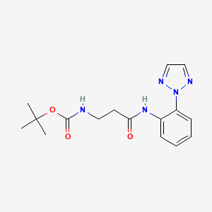molecular formula C16H21N5O3 B7105261 tert-butyl N-[3-oxo-3-[2-(triazol-2-yl)anilino]propyl]carbamate 