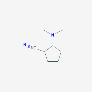 molecular formula C8H14N2 B071054 Cyclopentanecarbonitrile, 2-(dimethylamino)-(9CI) CAS No. 167280-11-7