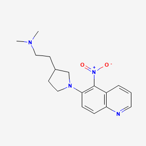molecular formula C17H22N4O2 B7105771 N,N-dimethyl-2-[1-(5-nitroquinolin-6-yl)pyrrolidin-3-yl]ethanamine 