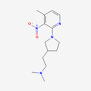 molecular formula C14H22N4O2 B7105800 N,N-dimethyl-2-[1-(4-methyl-3-nitropyridin-2-yl)pyrrolidin-3-yl]ethanamine 