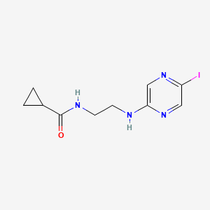 molecular formula C10H13IN4O B7106122 N-[2-[(5-iodopyrazin-2-yl)amino]ethyl]cyclopropanecarboxamide 