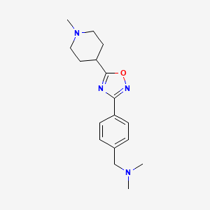 molecular formula C17H24N4O B7106294 N,N-dimethyl-1-[4-[5-(1-methylpiperidin-4-yl)-1,2,4-oxadiazol-3-yl]phenyl]methanamine 