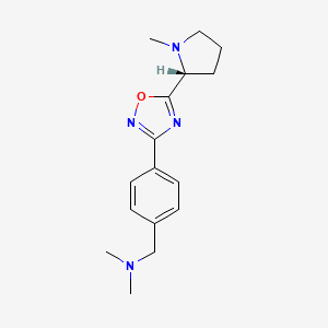 molecular formula C16H22N4O B7106352 N,N-dimethyl-1-[4-[5-[(2R)-1-methylpyrrolidin-2-yl]-1,2,4-oxadiazol-3-yl]phenyl]methanamine 