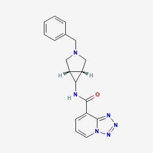 molecular formula C18H18N6O B7106480 N-[(1S,5R)-3-benzyl-3-azabicyclo[3.1.0]hexan-6-yl]tetrazolo[1,5-a]pyridine-8-carboxamide 