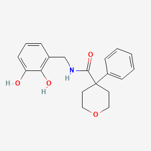 molecular formula C19H21NO4 B7106508 N-[(2,3-dihydroxyphenyl)methyl]-4-phenyloxane-4-carboxamide 