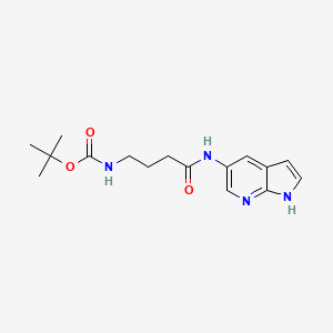 molecular formula C16H22N4O3 B7106516 tert-butyl N-[4-oxo-4-(1H-pyrrolo[2,3-b]pyridin-5-ylamino)butyl]carbamate 