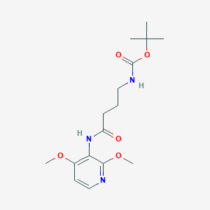 molecular formula C16H25N3O5 B7106520 tert-butyl N-[4-[(2,4-dimethoxypyridin-3-yl)amino]-4-oxobutyl]carbamate 