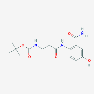 molecular formula C15H21N3O5 B7106544 tert-butyl N-[3-(2-carbamoyl-4-hydroxyanilino)-3-oxopropyl]carbamate 