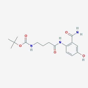 molecular formula C16H23N3O5 B7106550 tert-butyl N-[4-(2-carbamoyl-4-hydroxyanilino)-4-oxobutyl]carbamate 