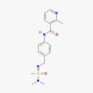 molecular formula C17H22N4O2S B7106689 N-[4-[[(dimethylamino-methyl-oxo-lambda6-sulfanylidene)amino]methyl]phenyl]-2-methylpyridine-3-carboxamide 