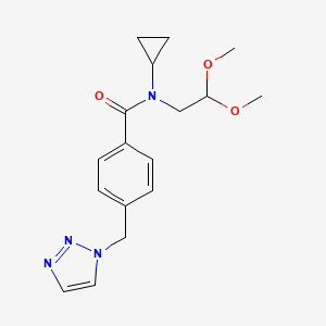 molecular formula C17H22N4O3 B7106707 N-cyclopropyl-N-(2,2-dimethoxyethyl)-4-(triazol-1-ylmethyl)benzamide 