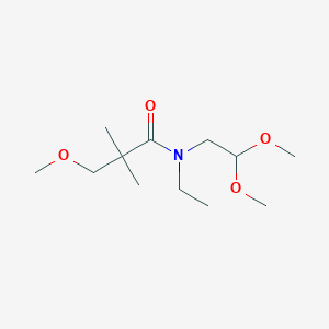 molecular formula C12H25NO4 B7106731 N-(2,2-dimethoxyethyl)-N-ethyl-3-methoxy-2,2-dimethylpropanamide 