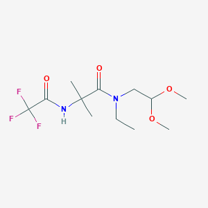 molecular formula C12H21F3N2O4 B7106743 N-(2,2-dimethoxyethyl)-N-ethyl-2-methyl-2-[(2,2,2-trifluoroacetyl)amino]propanamide 