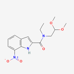 molecular formula C15H19N3O5 B7106755 N-(2,2-dimethoxyethyl)-N-ethyl-7-nitro-1H-indole-2-carboxamide 