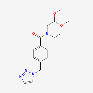 molecular formula C16H22N4O3 B7106757 N-(2,2-dimethoxyethyl)-N-ethyl-4-(triazol-1-ylmethyl)benzamide 