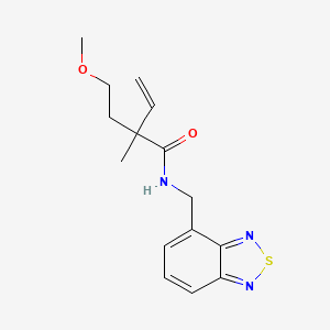 molecular formula C15H19N3O2S B7106780 N-(2,1,3-benzothiadiazol-4-ylmethyl)-2-(2-methoxyethyl)-2-methylbut-3-enamide 