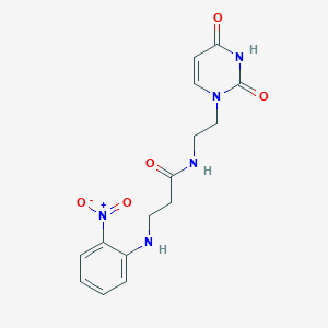 molecular formula C15H17N5O5 B7106829 N-[2-(2,4-dioxopyrimidin-1-yl)ethyl]-3-(2-nitroanilino)propanamide 