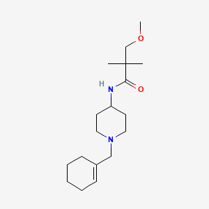 molecular formula C18H32N2O2 B7106891 N-[1-(cyclohexen-1-ylmethyl)piperidin-4-yl]-3-methoxy-2,2-dimethylpropanamide 
