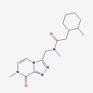 molecular formula C17H25N5O2 B7106915 N-methyl-2-(2-methylcyclohexyl)-N-[(7-methyl-8-oxo-[1,2,4]triazolo[4,3-a]pyrazin-3-yl)methyl]acetamide 