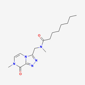 molecular formula C16H25N5O2 B7106934 N-methyl-N-[(7-methyl-8-oxo-[1,2,4]triazolo[4,3-a]pyrazin-3-yl)methyl]octanamide 