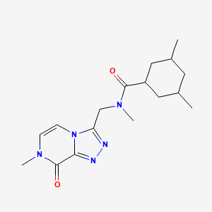 molecular formula C17H25N5O2 B7106946 N,3,5-trimethyl-N-[(7-methyl-8-oxo-[1,2,4]triazolo[4,3-a]pyrazin-3-yl)methyl]cyclohexane-1-carboxamide 