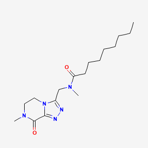 molecular formula C17H29N5O2 B7106954 N-methyl-N-[(7-methyl-8-oxo-5,6-dihydro-[1,2,4]triazolo[4,3-a]pyrazin-3-yl)methyl]nonanamide 
