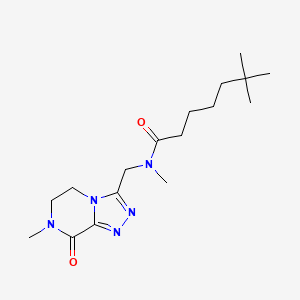 molecular formula C17H29N5O2 B7106975 N,6,6-trimethyl-N-[(7-methyl-8-oxo-5,6-dihydro-[1,2,4]triazolo[4,3-a]pyrazin-3-yl)methyl]heptanamide 