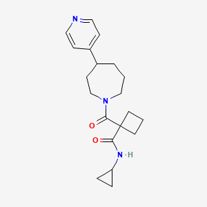 molecular formula C20H27N3O2 B7107000 N-cyclopropyl-1-(4-pyridin-4-ylazepane-1-carbonyl)cyclobutane-1-carboxamide 