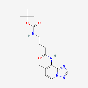 molecular formula C16H23N5O3 B7107030 tert-butyl N-[4-[(7-methyl-[1,2,4]triazolo[1,5-a]pyridin-8-yl)amino]-4-oxobutyl]carbamate 