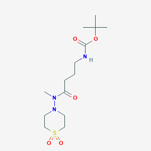 molecular formula C14H27N3O5S B7107038 tert-butyl N-[4-[(1,1-dioxo-1,4-thiazinan-4-yl)-methylamino]-4-oxobutyl]carbamate 