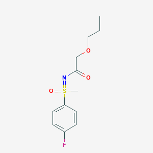 molecular formula C12H16FNO3S B7107077 N-[(4-fluorophenyl)-methyl-oxo-lambda6-sulfanylidene]-2-propoxyacetamide 