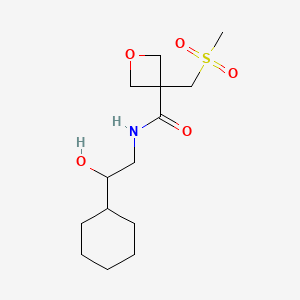 molecular formula C14H25NO5S B7107164 N-(2-cyclohexyl-2-hydroxyethyl)-3-(methylsulfonylmethyl)oxetane-3-carboxamide 