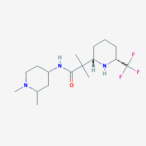 molecular formula C17H30F3N3O B7107255 N-(1,2-dimethylpiperidin-4-yl)-2-methyl-2-[(2S,6R)-6-(trifluoromethyl)piperidin-2-yl]propanamide 