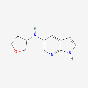 molecular formula C11H13N3O B7107349 N-(oxolan-3-yl)-1H-pyrrolo[2,3-b]pyridin-5-amine 