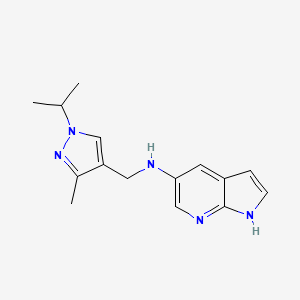 molecular formula C15H19N5 B7107350 N-[(3-methyl-1-propan-2-ylpyrazol-4-yl)methyl]-1H-pyrrolo[2,3-b]pyridin-5-amine 