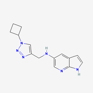 molecular formula C14H16N6 B7107356 N-[(1-cyclobutyltriazol-4-yl)methyl]-1H-pyrrolo[2,3-b]pyridin-5-amine 
