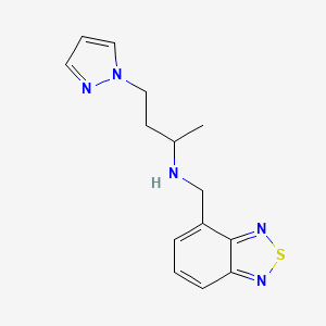 molecular formula C14H17N5S B7107377 N-(2,1,3-benzothiadiazol-4-ylmethyl)-4-pyrazol-1-ylbutan-2-amine 